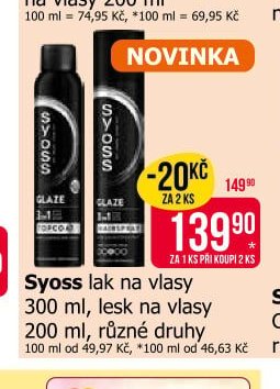 Syoss lak na vlasy 300 ml, lesk na vlasy 200 ml, různé druhy