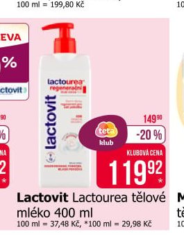 Lactovit Lactourea tělové mléko 400 ml