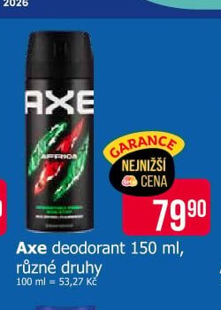 Axe deodorant 150 ml, různé druhy
