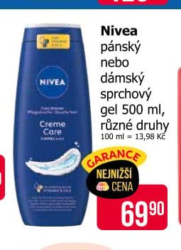 Nivea pánský nebo dámský sprchový gel 500 ml, různé druhy