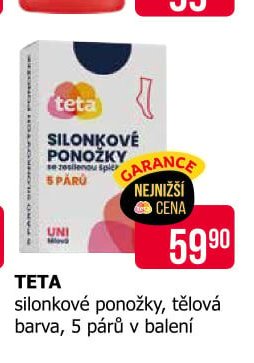 TETA silonkové ponožky, tělová barva, 5 párů v balení