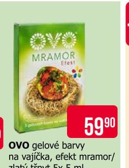 OVO gelové barvy na vajíčka, efekt mramor/zlatý třpyt 5x 5 ml