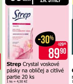 Strep Crystal voskové pásky na obličej a citlivé partie 20 ks