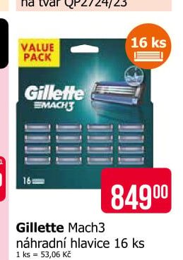 Gillette Mach3 náhradní hlavice 16 ks