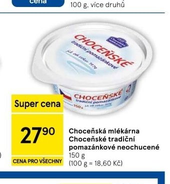 Choceňská mlékárna Choceňské tradiční pomazánkové neochucené