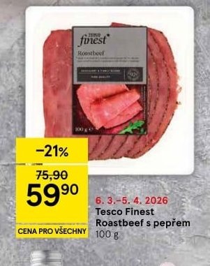 Tesco Finest Roastbeef s pepřem 100 g
