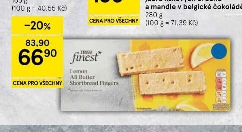 Tesco Finest Lemon All Butter Shortbread Fingers