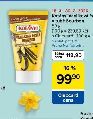 Kotányi Vanilková Pasta v tubě Bourbon