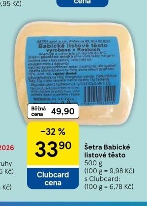 Šetra Babické listové těsto