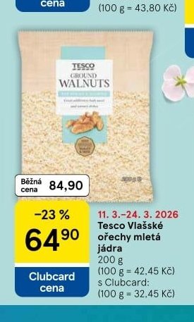 Tesco Vlašské ořechy mletá jádra 200 g