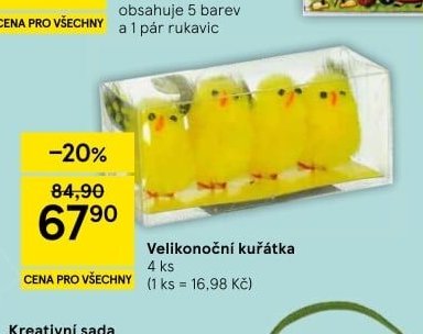Velikonoční kuřátka 4 ks