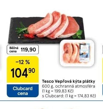 Tesco Vepřová kýta plátky 600 g
