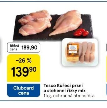 Tesco Kuřecí prsní a stehenní řízky mix 1 kg