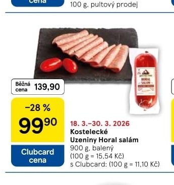 Kostelecké Uzeniny Horal salám 900 g