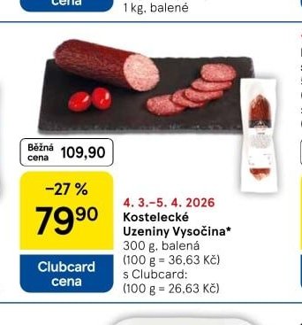 Kostelecké Uzeniny Vysočina 300 g
