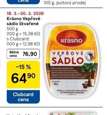 Krásno Vepřové sádlo škvařené 500 g