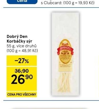 Dobrý Den Korbáčky sýr 55 g