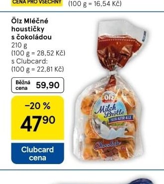 Ölz Mléčné houstičky s čokoládou 210 g
