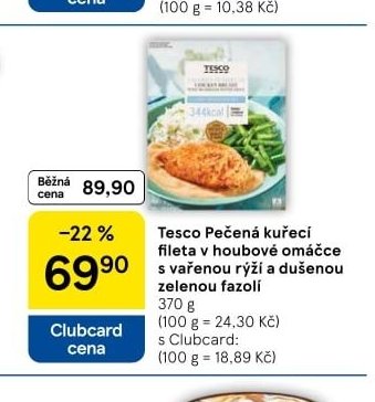 Tesco Pečená kuřecí fileta v houbové omáčce 370 g