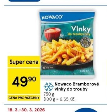 Nowaco Bramborové vlnky do trouby 750 g