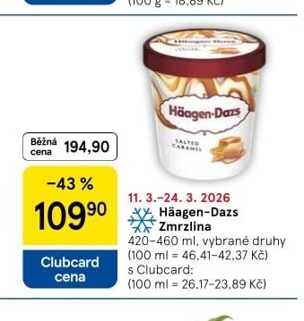 Häagen-Dazs zmrzlina 420-460 ml