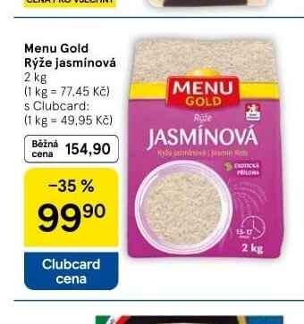 Menu Gold Rýže jasmínová 2 kg