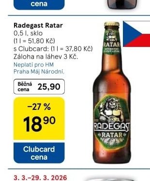 Radegast Ratar 0,5 l