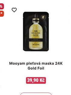 Mooyam pleťová maska 24K Gold Foil