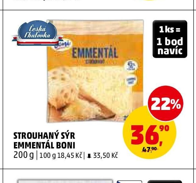 Strouhaný sýr Emmentál Boni