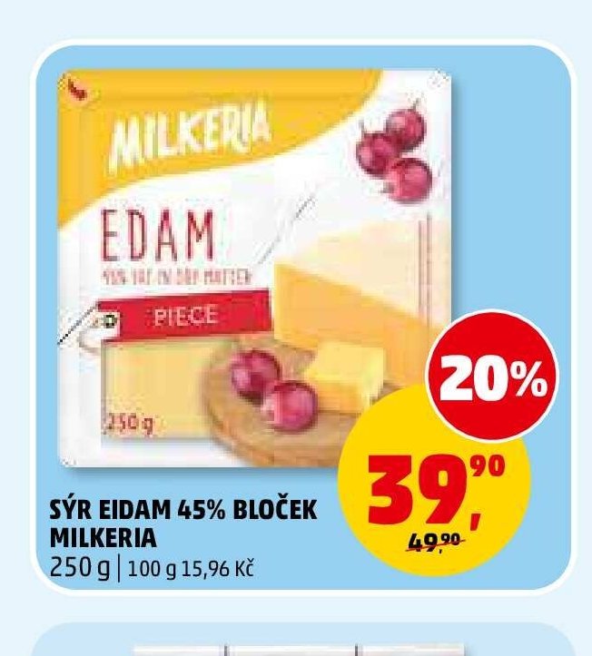 SÝR EIDAM 45% BLOČEK MILKERIA