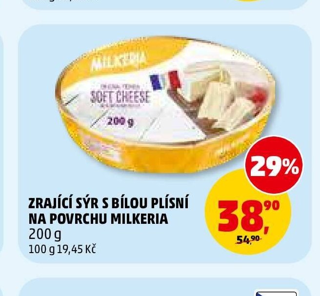ZRAJÍCÍ SÝR S BÍLOU PLÍSNÍ NA POVRCHU MILKERIA