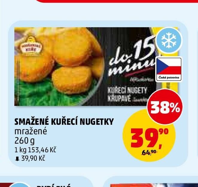 Smažené kuřecí nugetky mražené