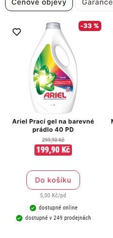 Ariel Prací gel na barevné prádlo 40 PD