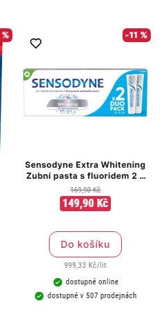 Sensodyne Extra Whitening Zubní pasta s fluoridem 2...