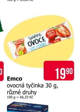 Emco ovocná tyčinka 30 g, různé druhy