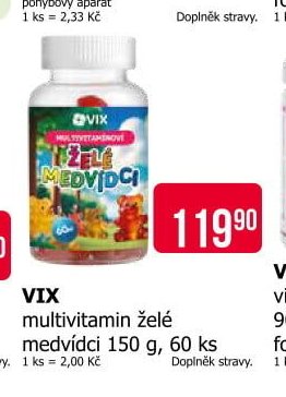 VIX multivitamin želé medvídci 150 g, 60 ks
