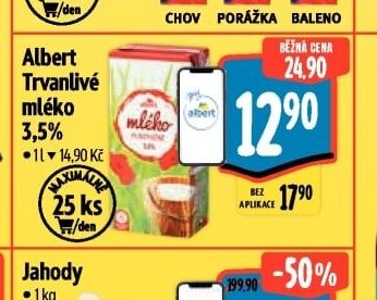 Albert Trvanlivé mléko 3,5%