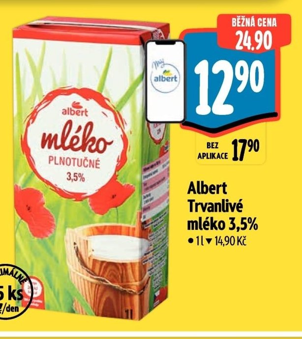 Albert Trvanlivé mléko 3,5%