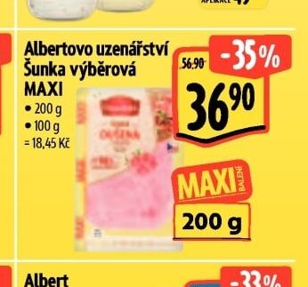 Albertovo uzenářství Šunka výběrová MAXI