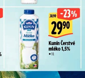 Kunín Čerstvé mléko 1,5%
