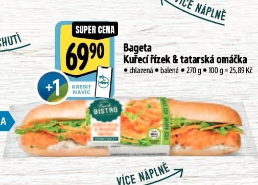 Bageta Kuřecí řízek & tatarská omáčka