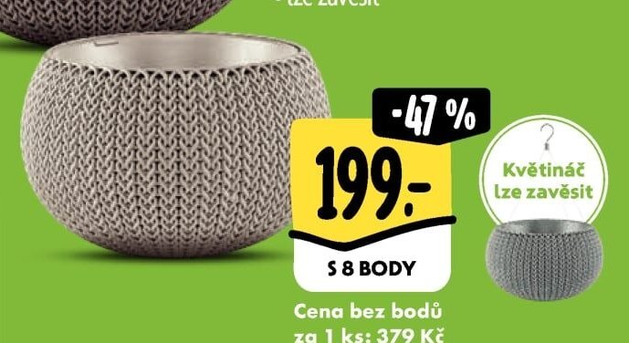 Květináč lze zavěsit