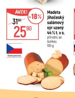 Madeta Jihočeský salámový sýr uzený