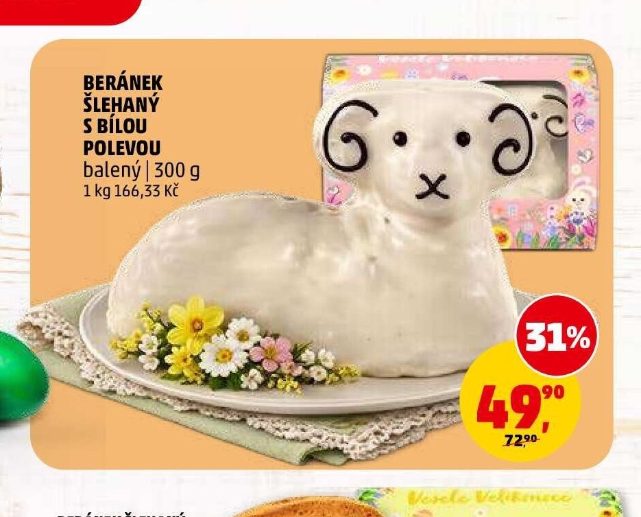 Beránek šlehaný s bílou polevou