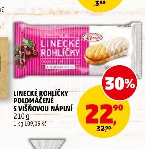 Linecké rohlíčky s višňovou náplní