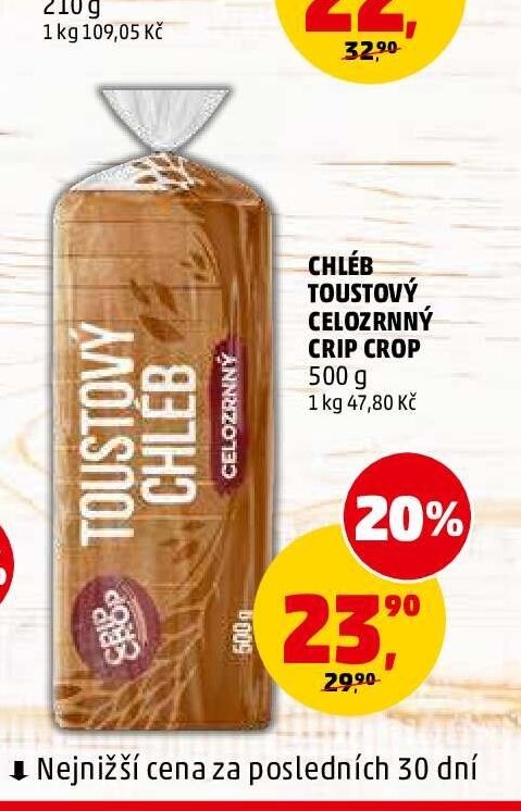 Chléb toustový celozrnný Crip Crop