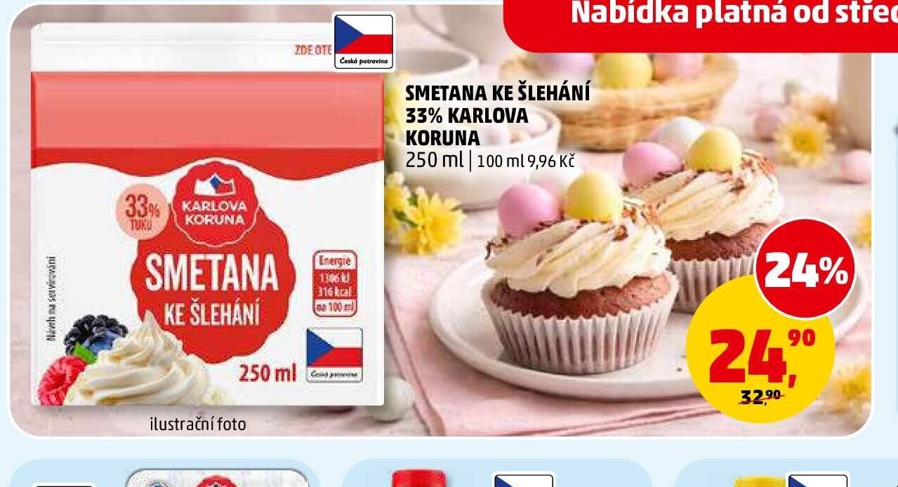 SMETANA KE ŠLEHÁNÍ 33% KARLOVA KORUNA