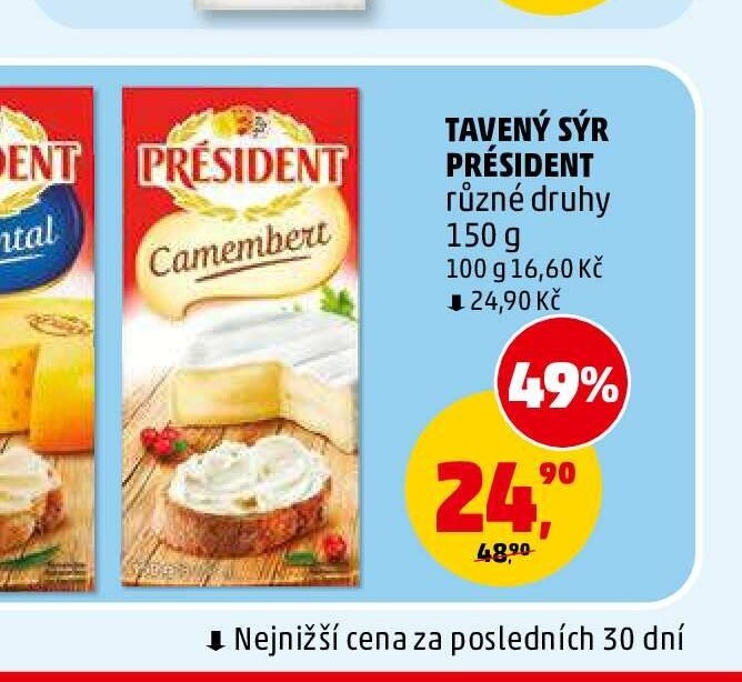 Tavený sýr Président