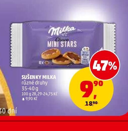 Sušenky Milka Mini Stars