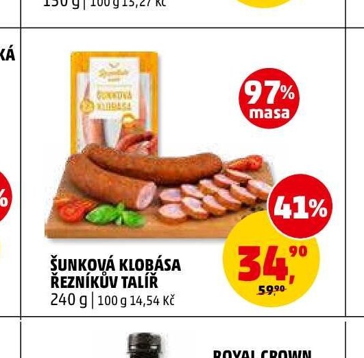 ŠUNKOVÁ KLOBÁSA ŘEZNÍKŮV TALÍŘ